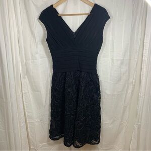 Adrianna Papell‎ Black Fit & Flare Cocktail Dress Black Size 8